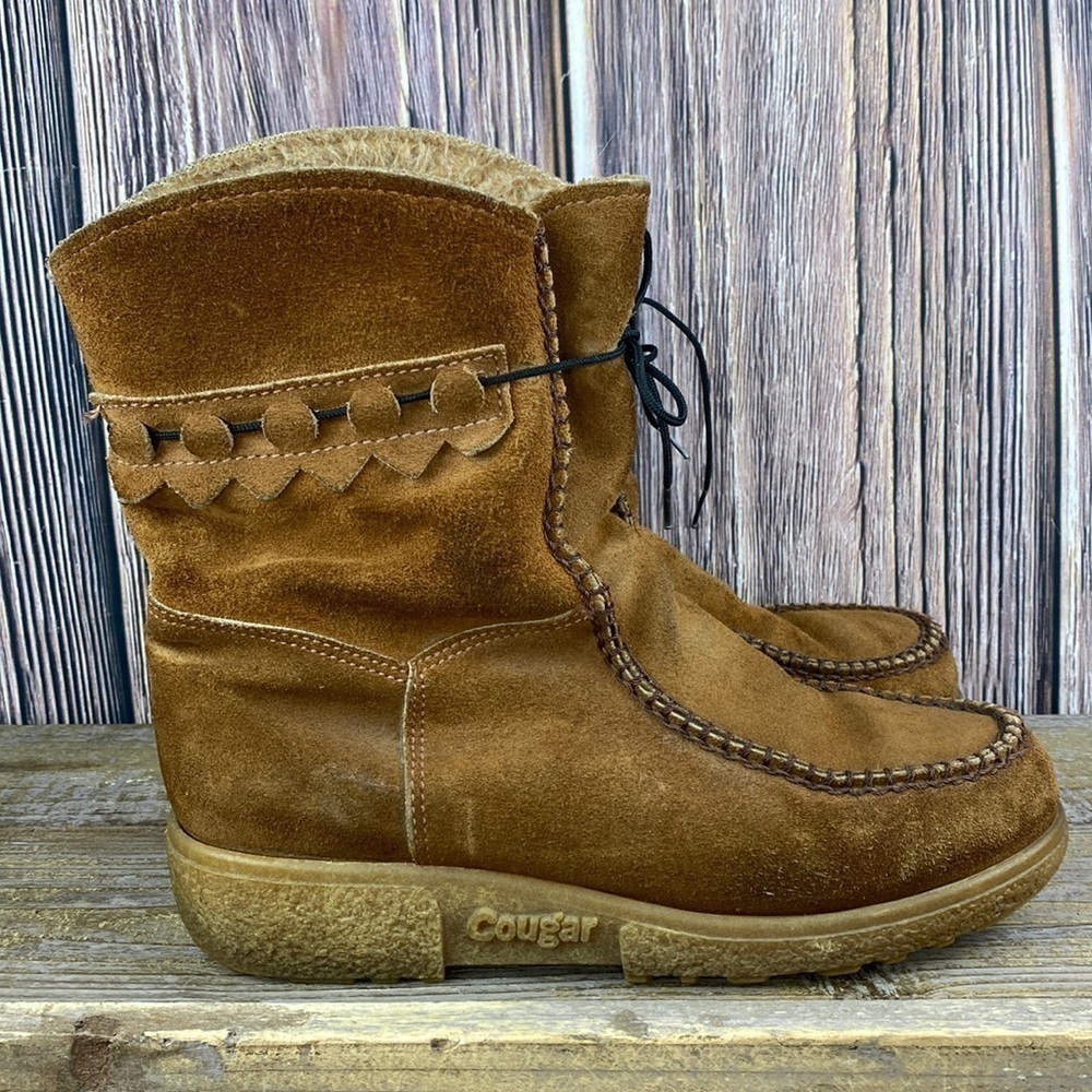 Woman’s Cougar Carmel Colored Suede Boots- Size 9